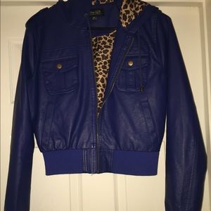 RoyalBlue Leather Jacket