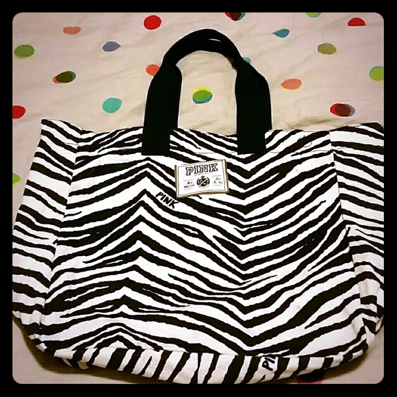 PINK Victoria's Secret Handbags - VS PINK B&W Zebra Bag