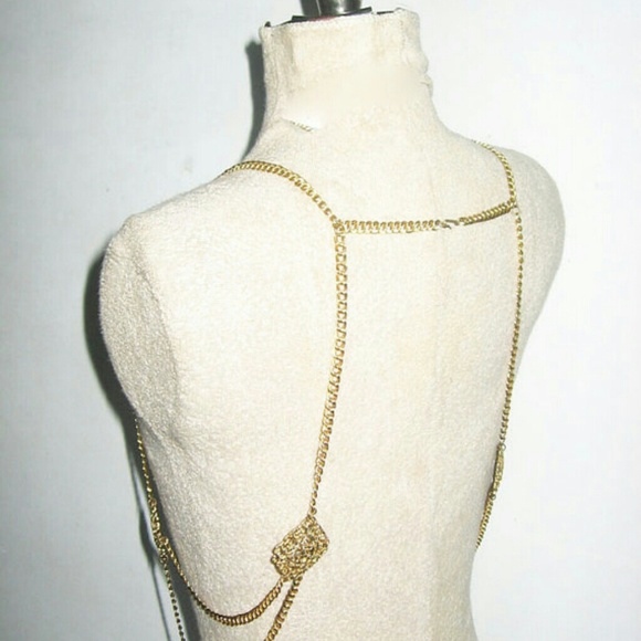 SOLD VTG Gold  Engrave Multiple Stands Body Chain - Picture 4 of 4