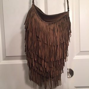 Urban Outfitters Brown Fringe Suede Bag