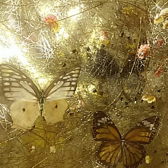 1950'S VINTAGE BUTTERFLY/FLORAL GOLD INLAY HANDBAG - Picture 2 of 4