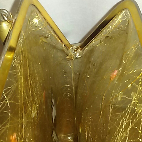 1950'S VINTAGE BUTTERFLY/FLORAL GOLD INLAY HANDBAG - Picture 4 of 4