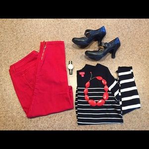 ANA Red Skinny Ankle Jeans