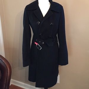 Guess black pea coat with belt size small