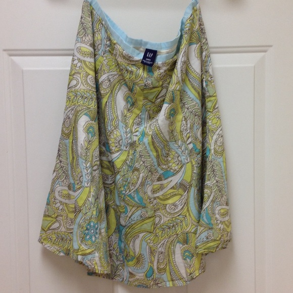 Printed skirt! Green blue printed. Worn once. - Picture 2 of 2