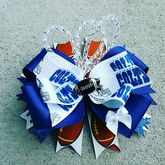 Indianapolis Colts boutique hair bow.