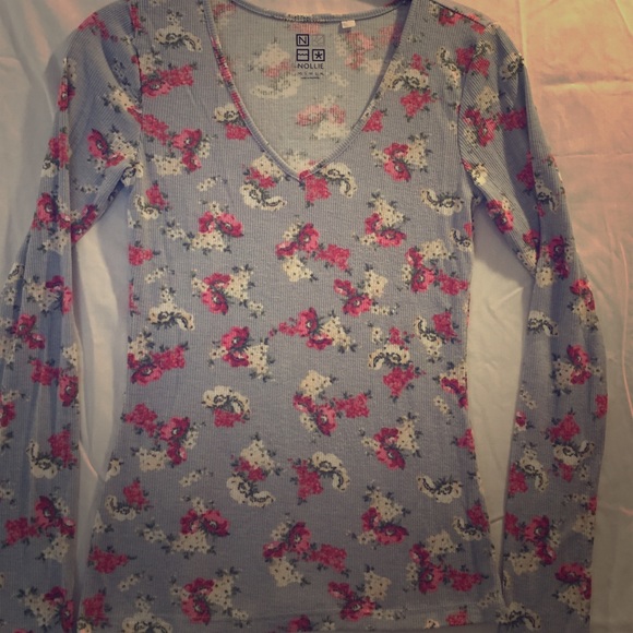 Floral print long sleeved tee