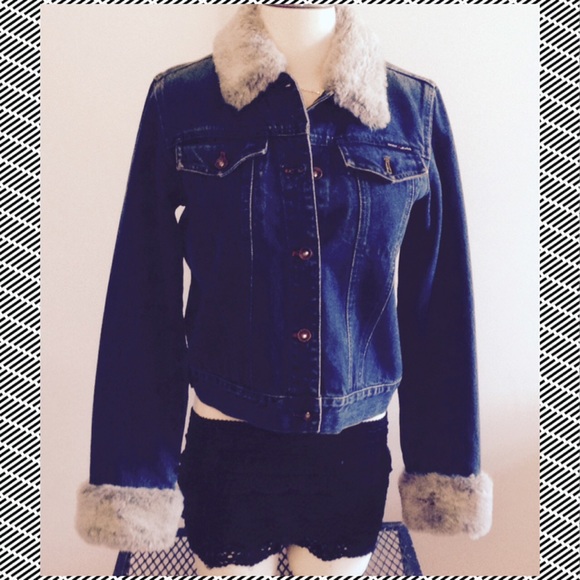DKNY Jackets & Blazers - Faux fur collar/sleeves jean jacket So cute😍😍