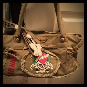 Ed hardy green khakis purse