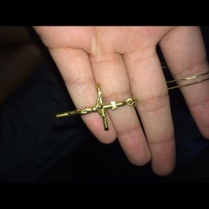 Real gold cross and chain!