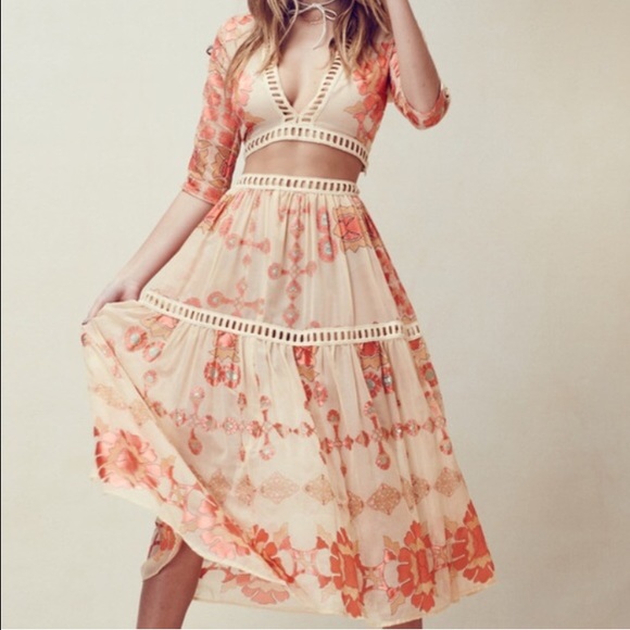 For Love and Lemons Barcelona Crop top and skirt