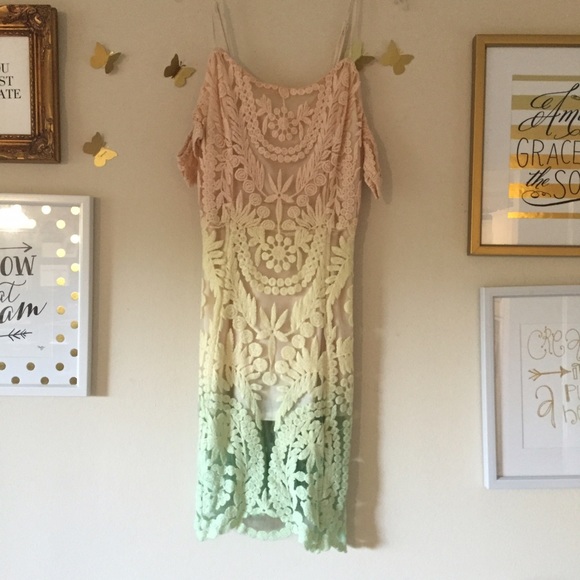 Ombré off the shoulder dress