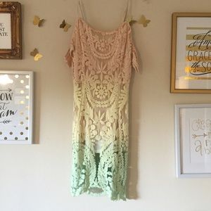 Ombré off the shoulder dress