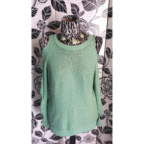 Mint cutout sweater