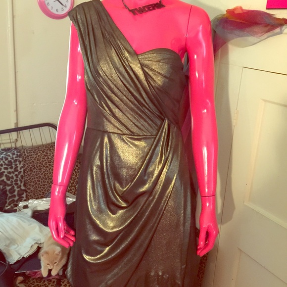 Gold cocktail dress
