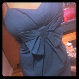 Linen feminine turquoise dress