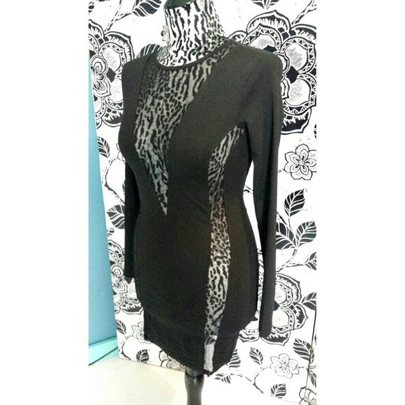 Sexy night dress w/ see-through panels