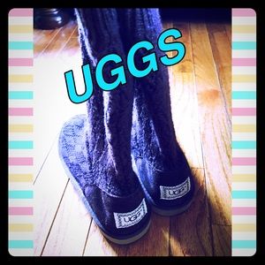Chocolate Brown Knit Uggs