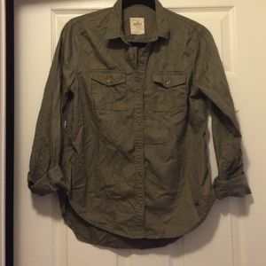 Hollister Army Green Button Down