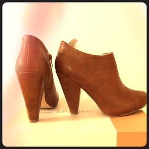 Tan Leather Ankle Booties