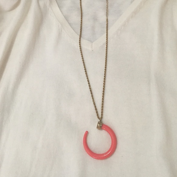 Coral and gold horn necklace