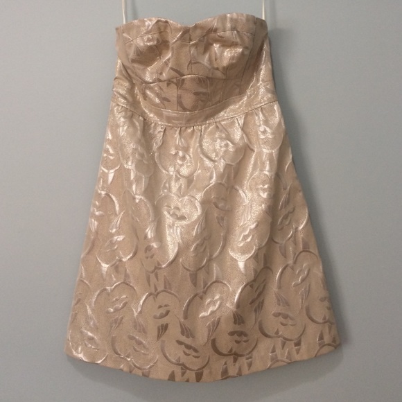 American Eagle metallic strapless cocktail dress 2