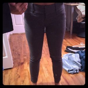 Grey form fitting pants