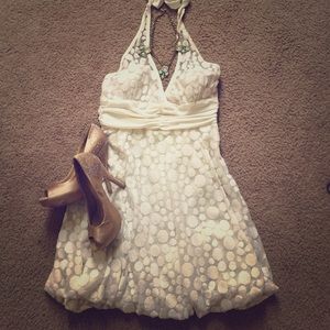 White Lace Size M Halter Dress