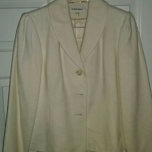 Calvin Klein cream suit