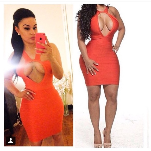 Orange bandage dress