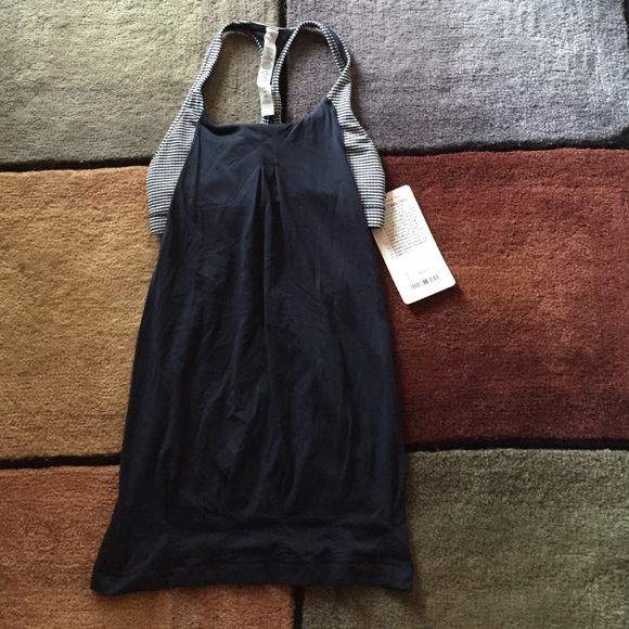 lululemon athletica Tops - Lululemon Practice Freely Tank in navy and gingham