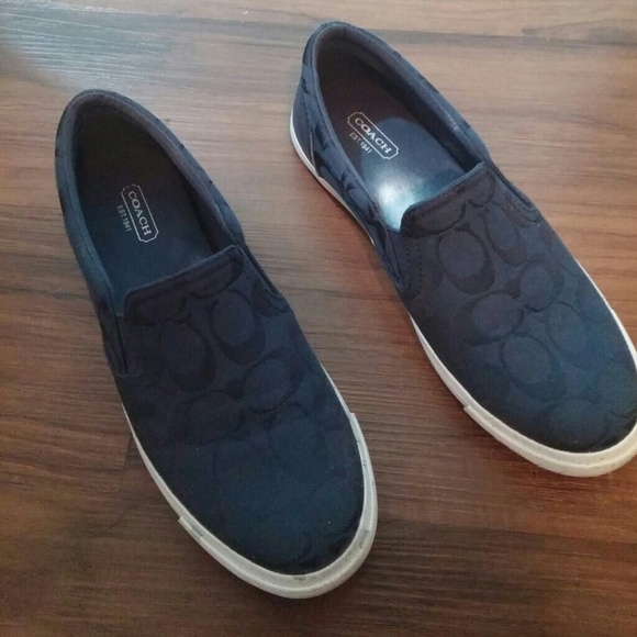 Navy blue Coach slip on shoes 7.5