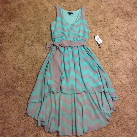 Chevron high-low dress