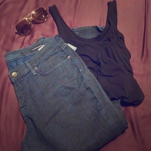 Lucky Brand "Sofia" Skinny Blue Snakeskin Jeans 30