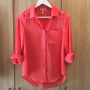 Pacsun Chiffon and lace blouse