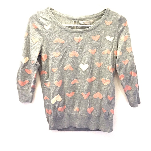 Hearts Pattern Sweater with bows and Keyhole Back