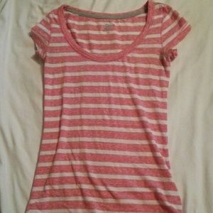 Pink and white stripped t-shirt