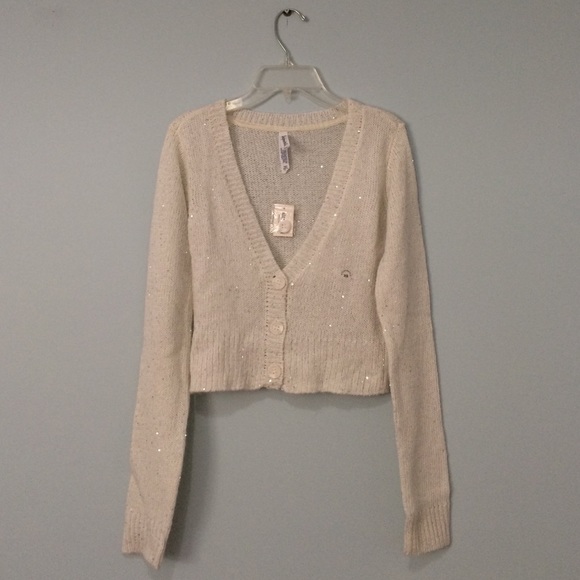 Aeropostale white knitted sweater sparkly!!