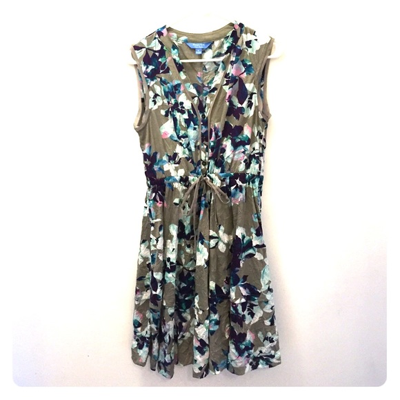 Gray Floral Sleeveless Dress