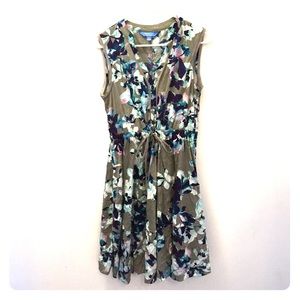 Gray Floral Sleeveless Dress