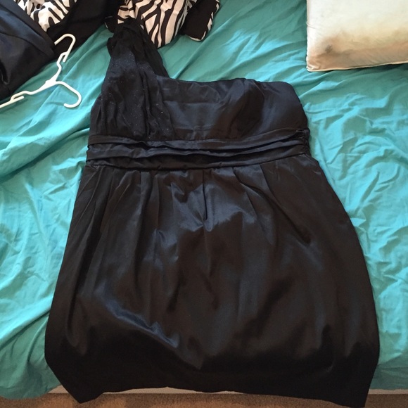 Black one shoulder cocktail dress