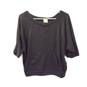 Cute casual gray sweatshirt with button back
