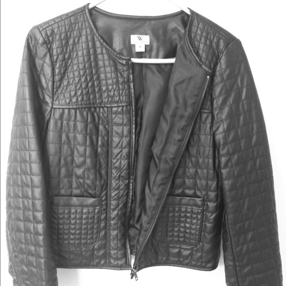 Quilted Leather Look Jacket / Blazer