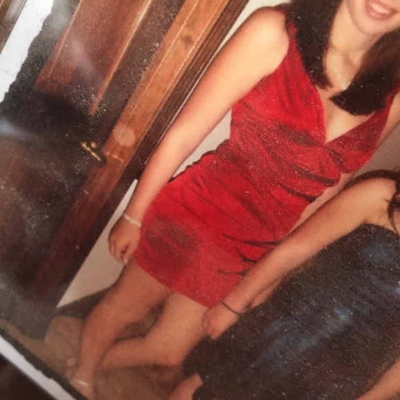 Red Ruffled Cocktail//Homecoming Dress - Picture 2 of 3