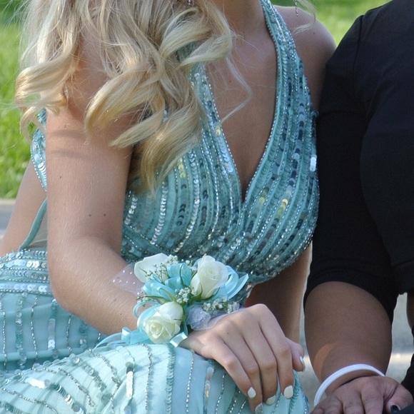 Turquoise Sequin Prom Dress❗️SOLD ❗️ - Picture 4 of 4