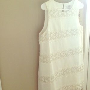 J. Crew White Lace Shift Dress