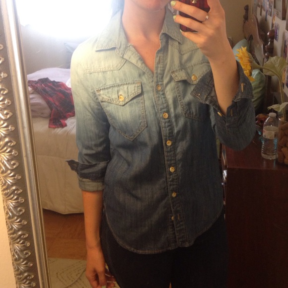 •SOLD• ombré chambray shirt