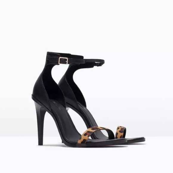 Zara leopard sandal heels