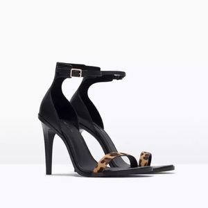 Zara leopard sandal heels