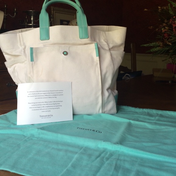 Tiffany & Co. canvas and leather tote bag